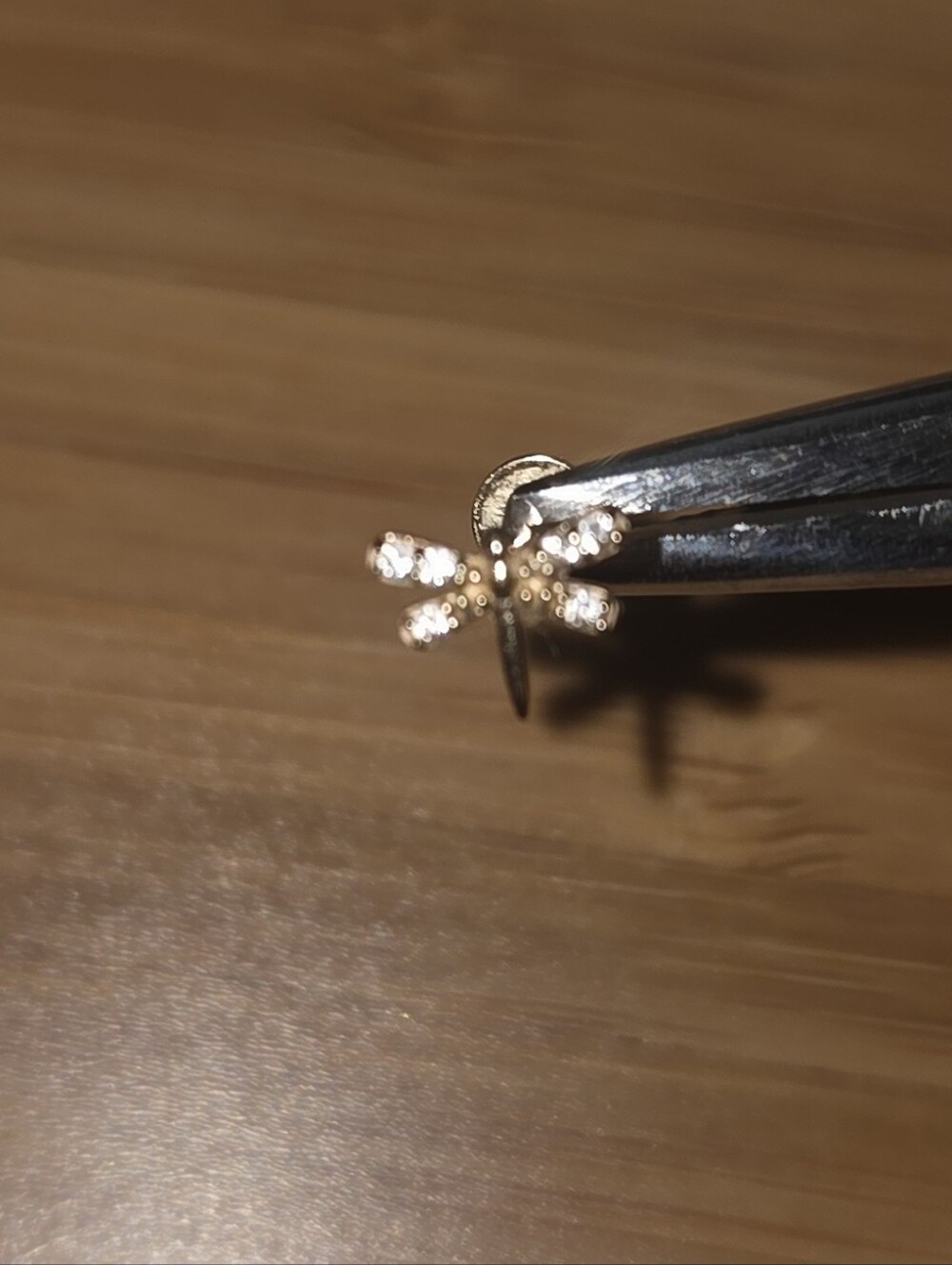 Solid Yellow Gold Dragonfly Threaded Flatback